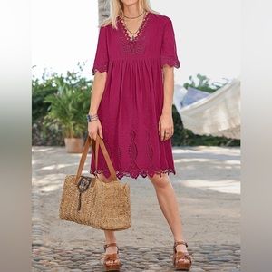 𝅺Sundance Nahla Eyelet and Embroidered Dress.